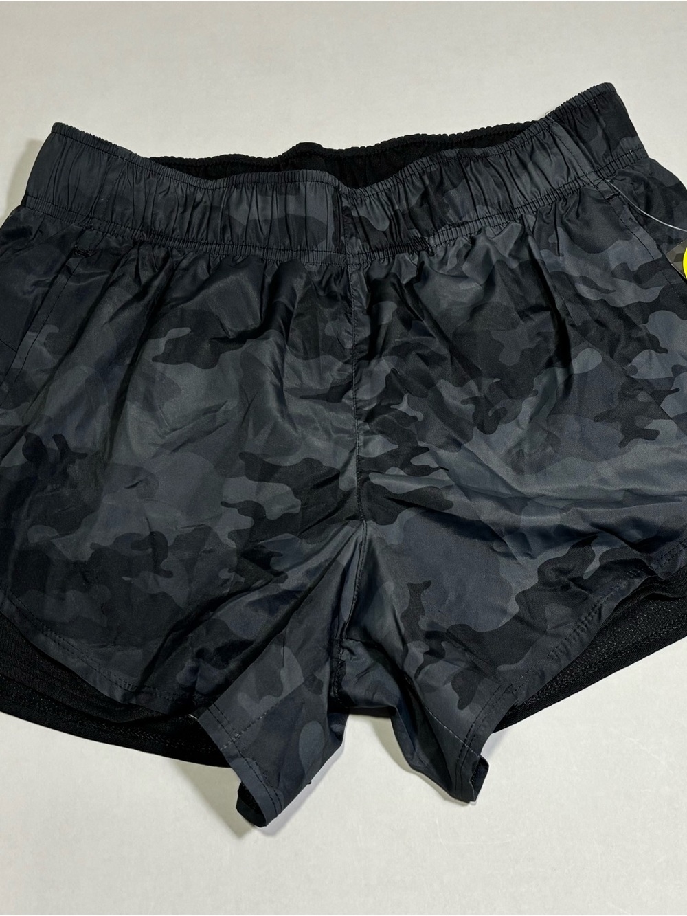 Athletic Works Core Running Short Women’s S Gray/Black Camo Polyester Elastic